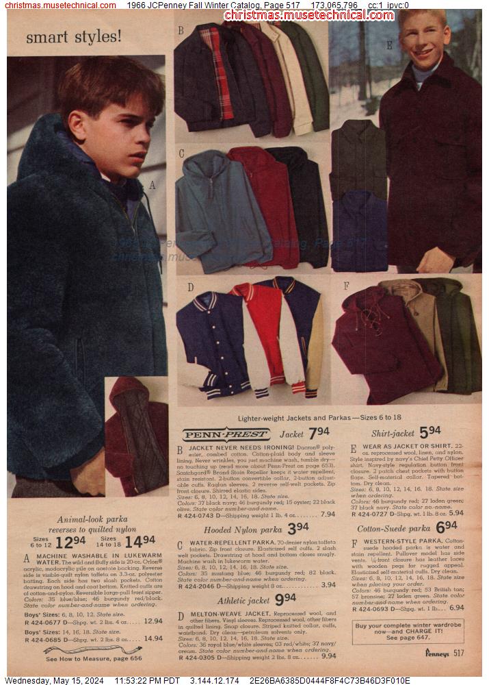 1966 JCPenney Fall Winter Catalog, Page 517