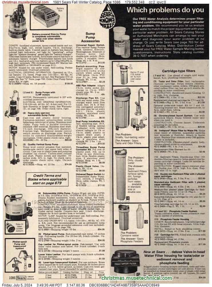 1981 Sears Fall Winter Catalog, Page 1086