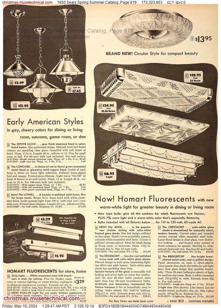 1950 Sears Spring Summer Catalog, Page 819
