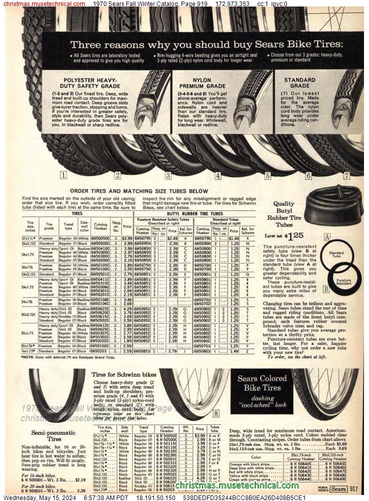 1970 Sears Fall Winter Catalog, Page 919