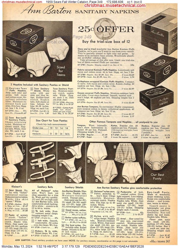 1959 Sears Fall Winter Catalog, Page 349