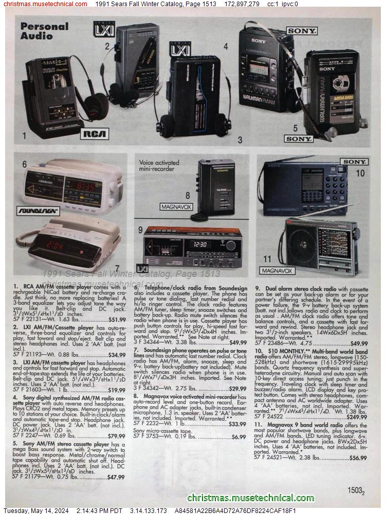 1991 Sears Fall Winter Catalog, Page 1513