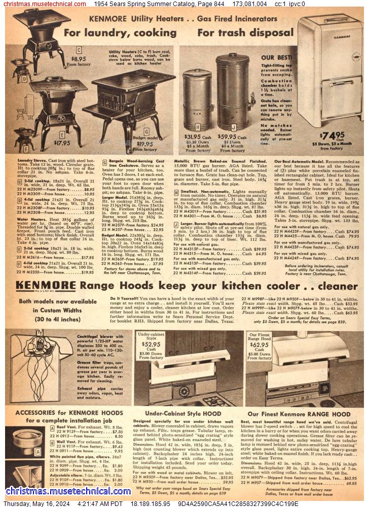 1954 Sears Spring Summer Catalog, Page 844