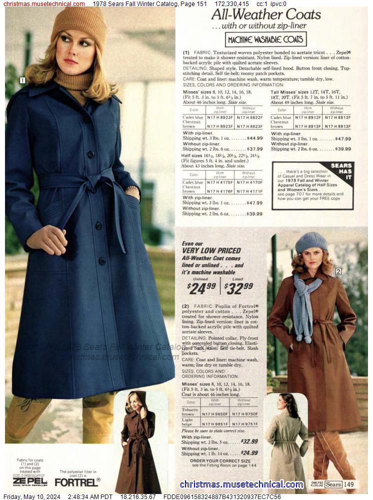 1978 Sears Fall Winter Catalog, Page 151