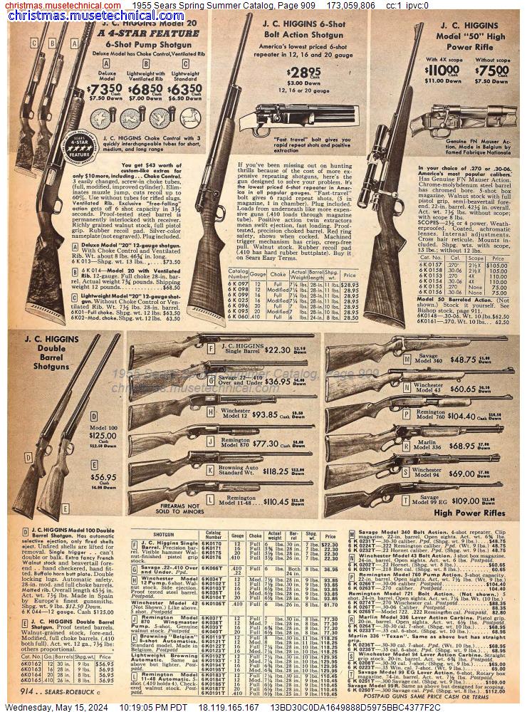 1955 Sears Spring Summer Catalog, Page 909
