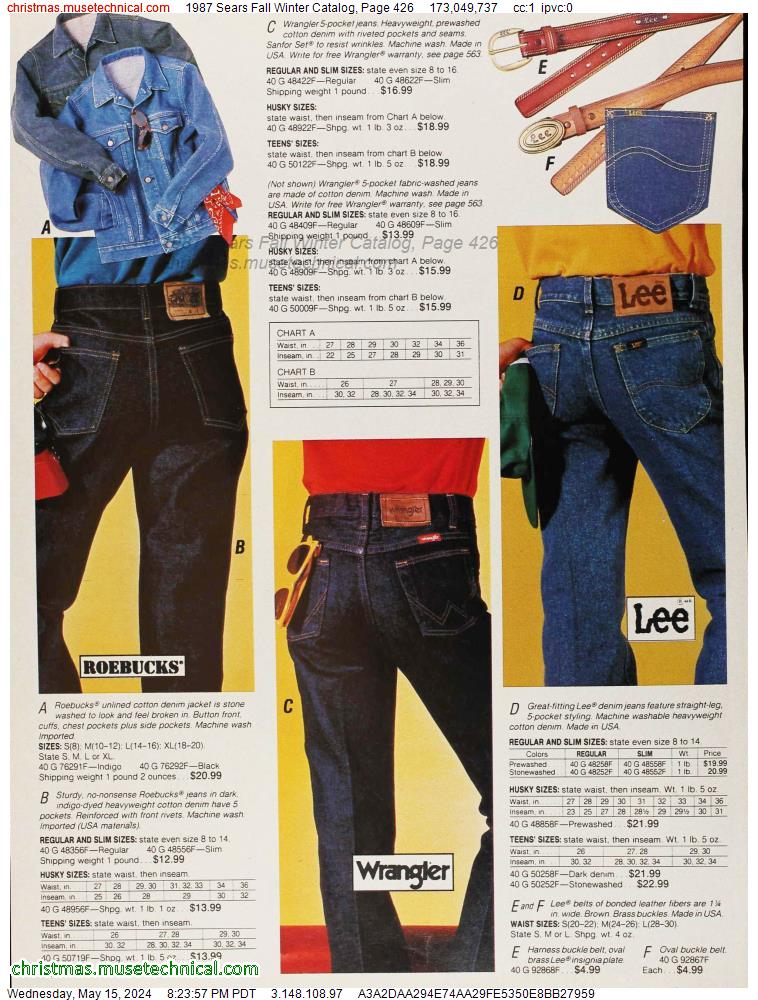 1987 Sears Fall Winter Catalog, Page 426