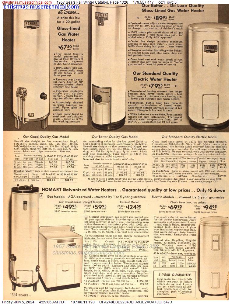 1957 Sears Fall Winter Catalog, Page 1326
