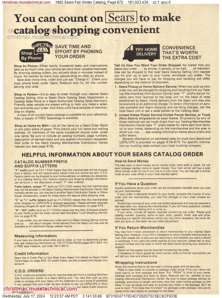 1982 Sears Fall Winter Catalog, Page 672