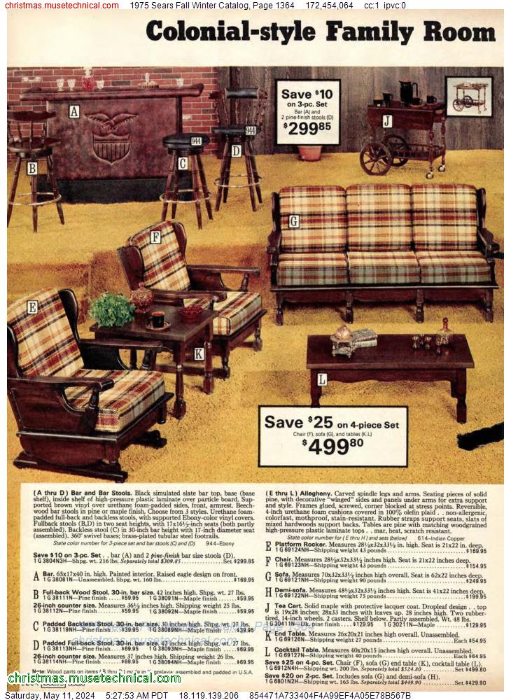1975 Sears Fall Winter Catalog, Page 1364