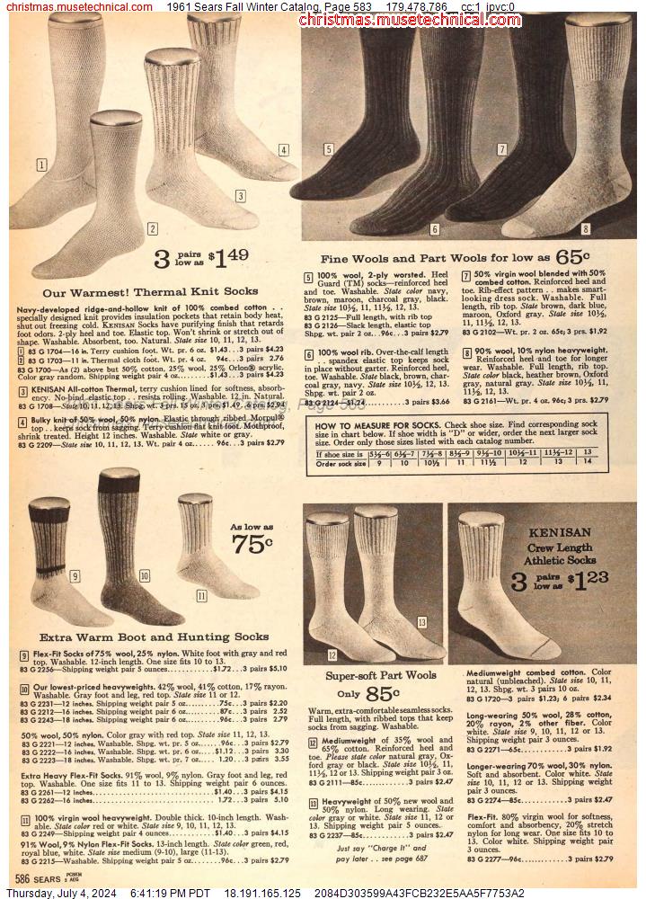 1961 Sears Fall Winter Catalog, Page 583