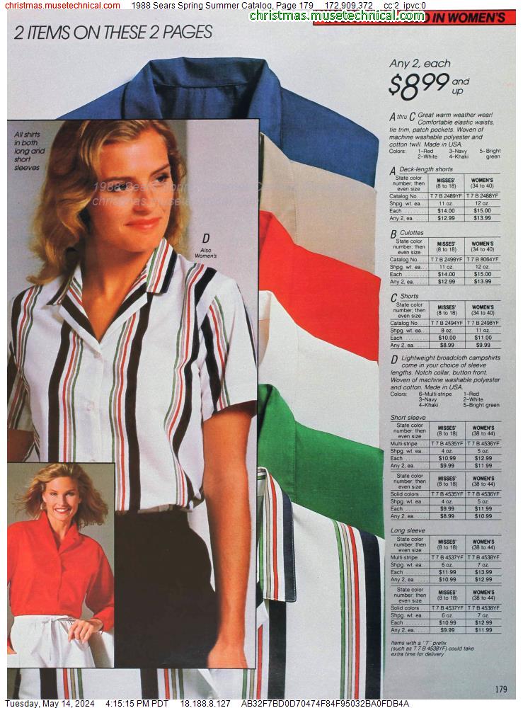 1988 Sears Spring Summer Catalog, Page 179