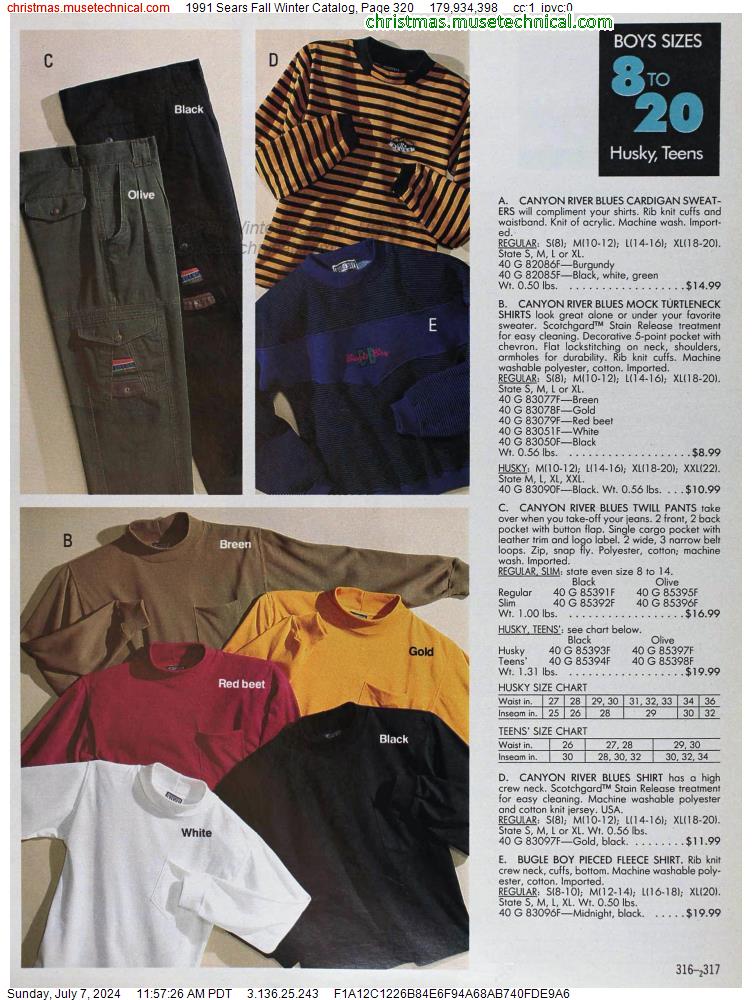 1991 Sears Fall Winter Catalog, Page 320