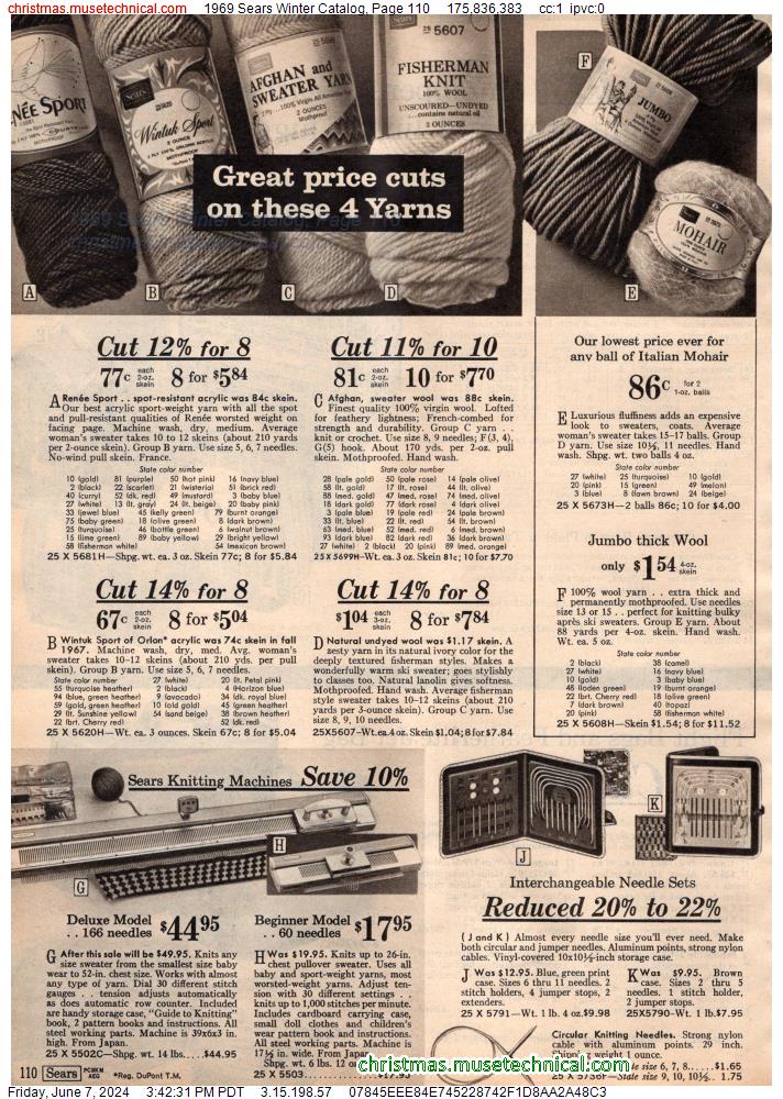 1969 Sears Winter Catalog, Page 110