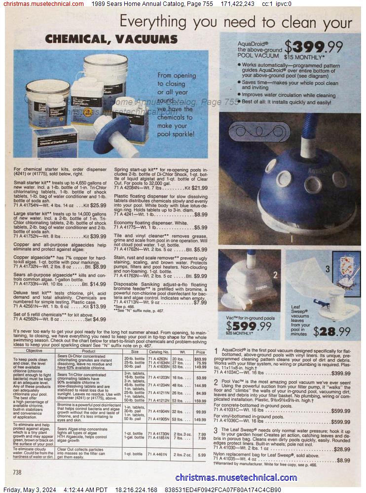 1989 Sears Home Annual Catalog, Page 755