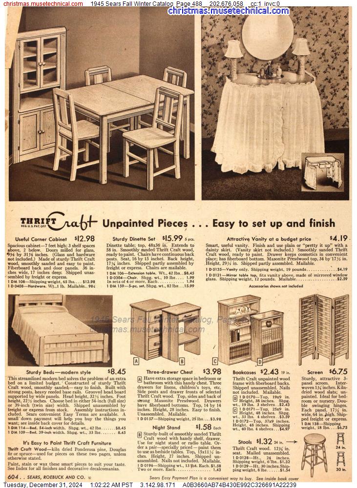 1945 Sears Fall Winter Catalog, Page 488