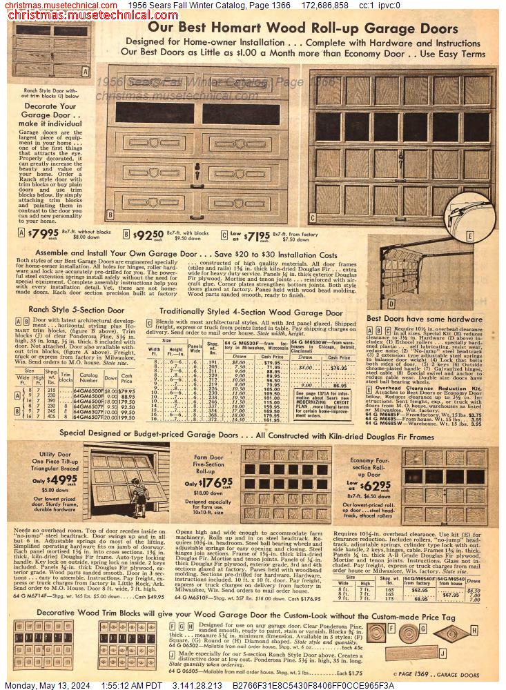 1956 Sears Fall Winter Catalog, Page 1366