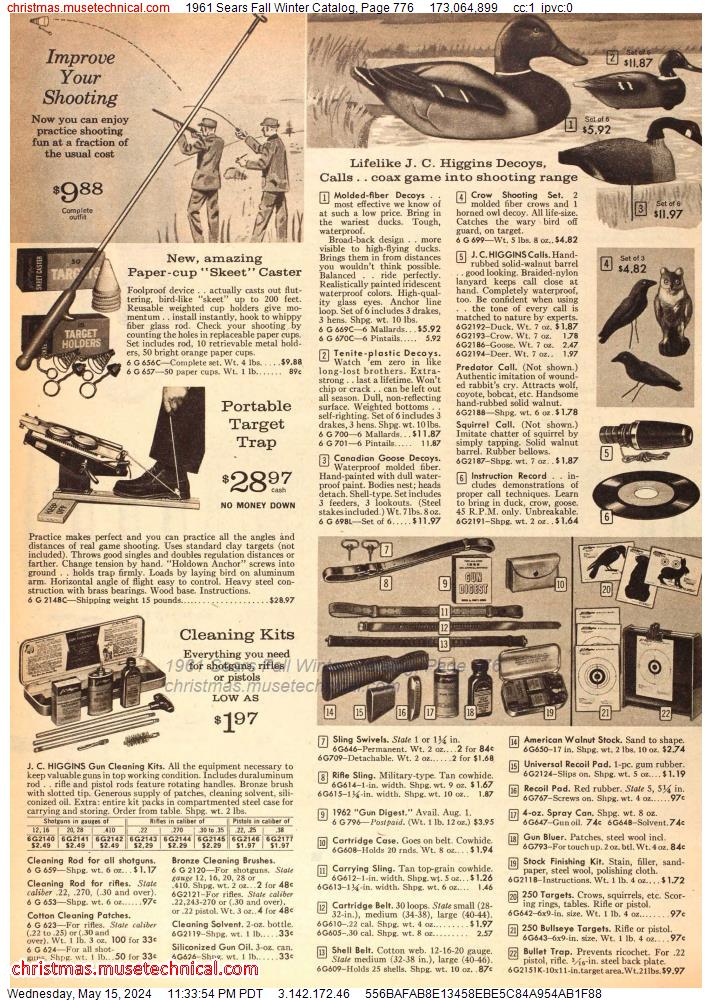 1961 Sears Fall Winter Catalog, Page 776