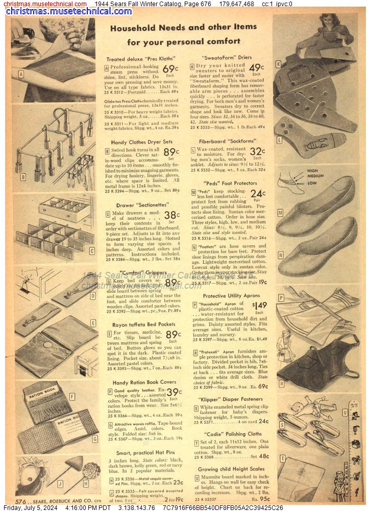 1944 Sears Fall Winter Catalog, Page 676