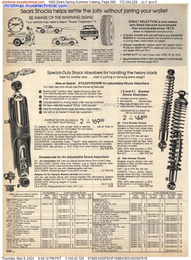 1983 Sears Spring Summer Catalog, Page 598