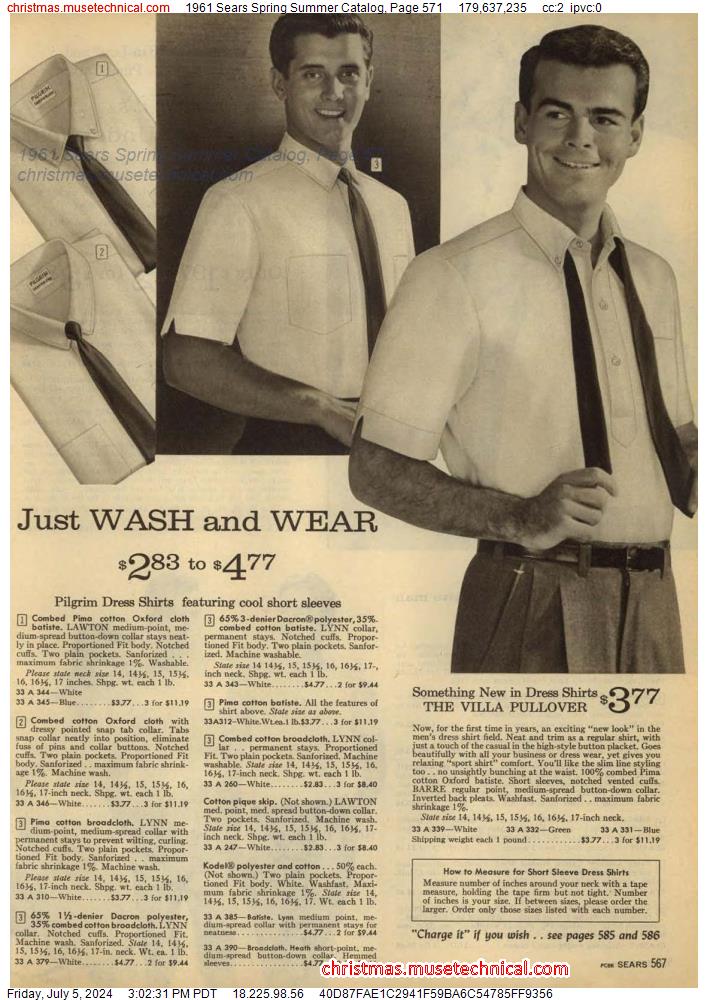 1961 Sears Spring Summer Catalog, Page 571