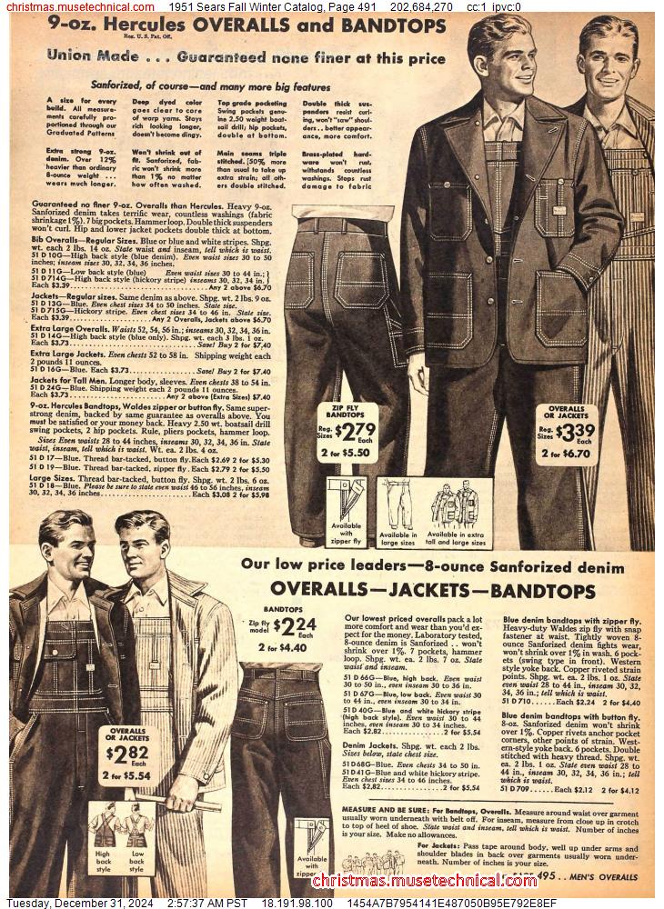 1951 Sears Fall Winter Catalog, Page 491