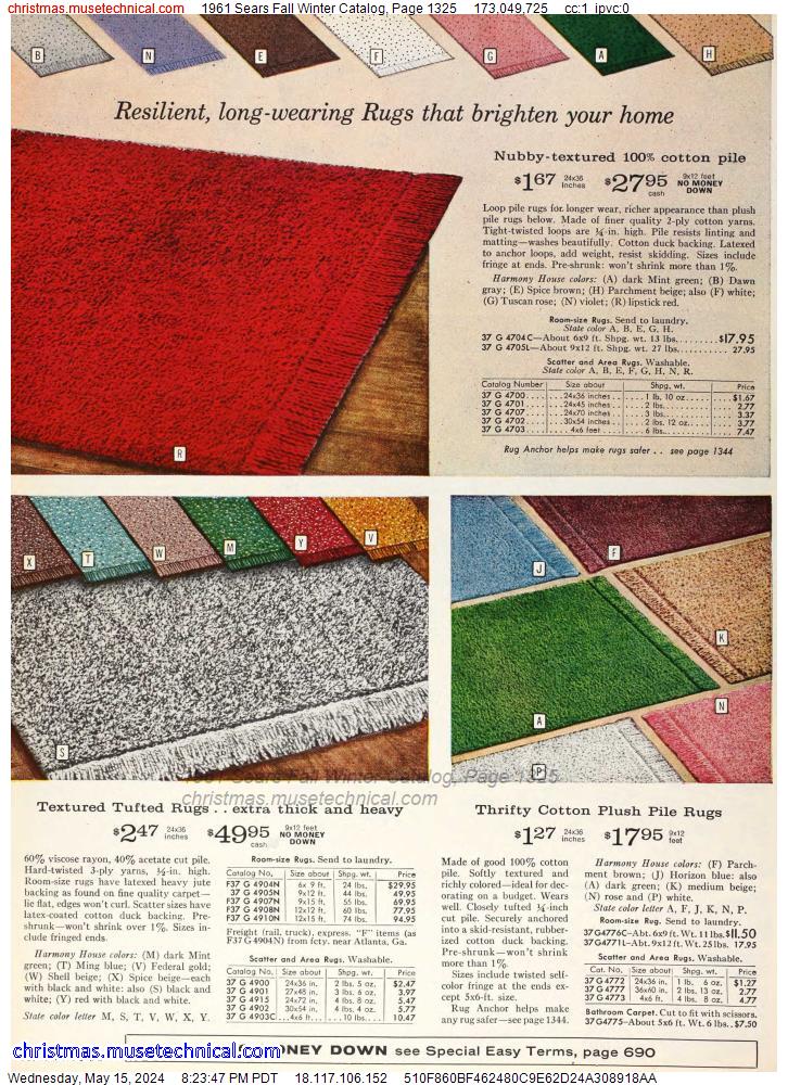 1961 Sears Fall Winter Catalog, Page 1325