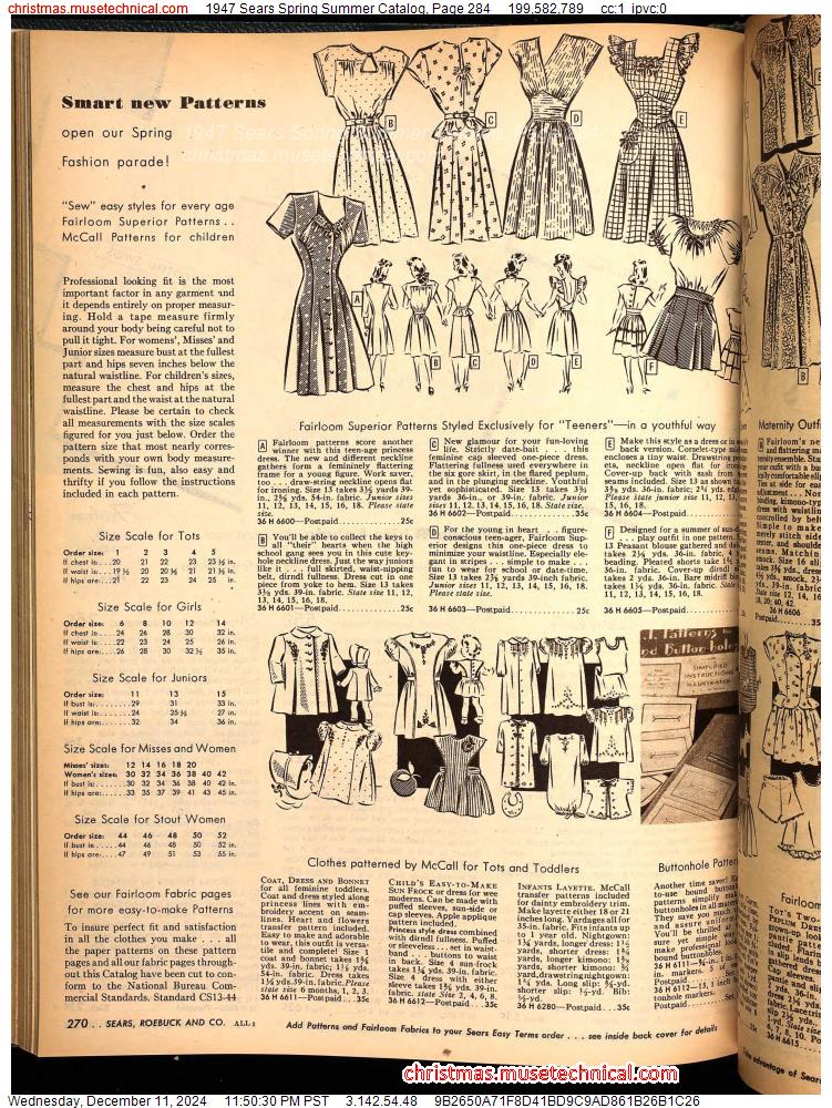 1947 Sears Spring Summer Catalog, Page 284