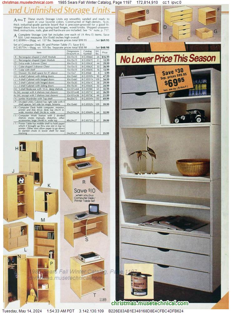 1985 Sears Fall Winter Catalog, Page 1197