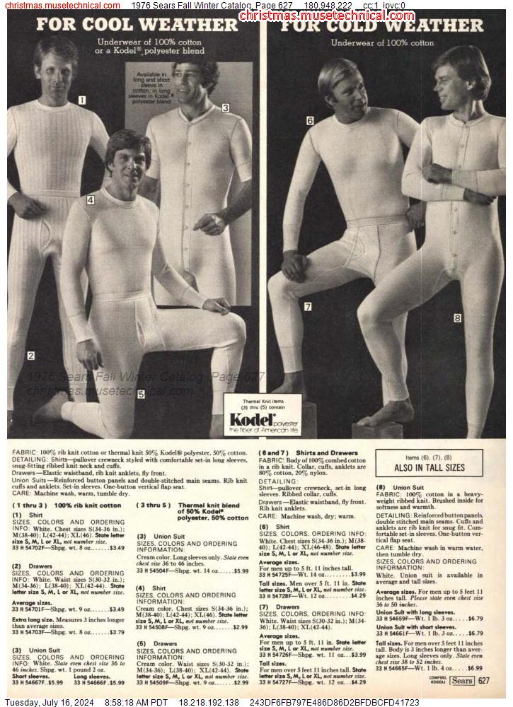 1976 Sears Fall Winter Catalog, Page 627