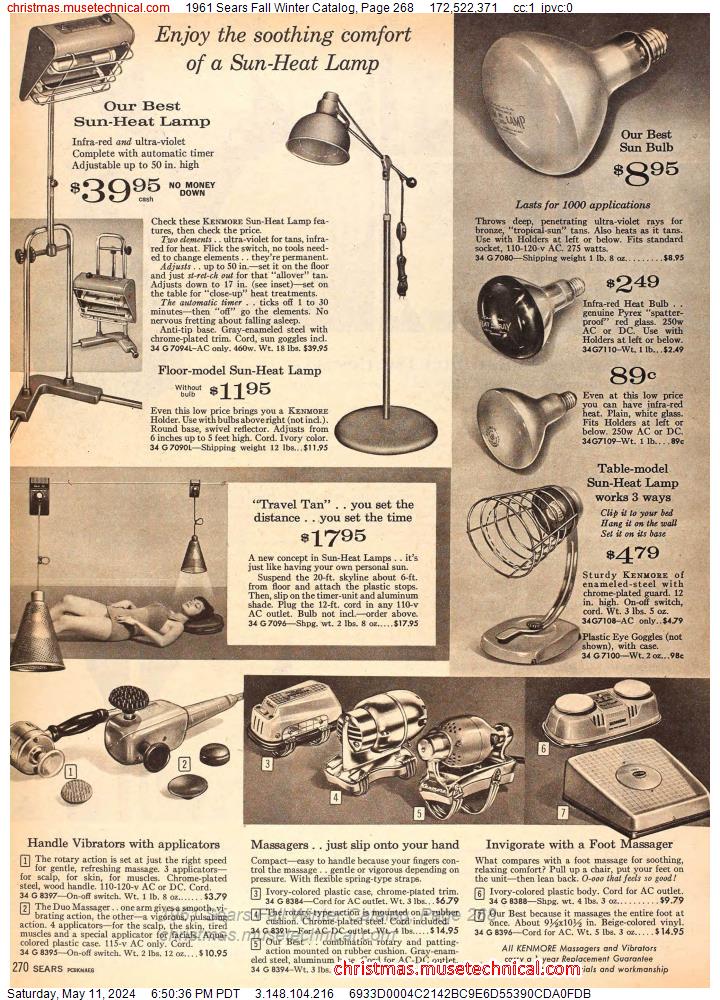 1961 Sears Fall Winter Catalog, Page 268