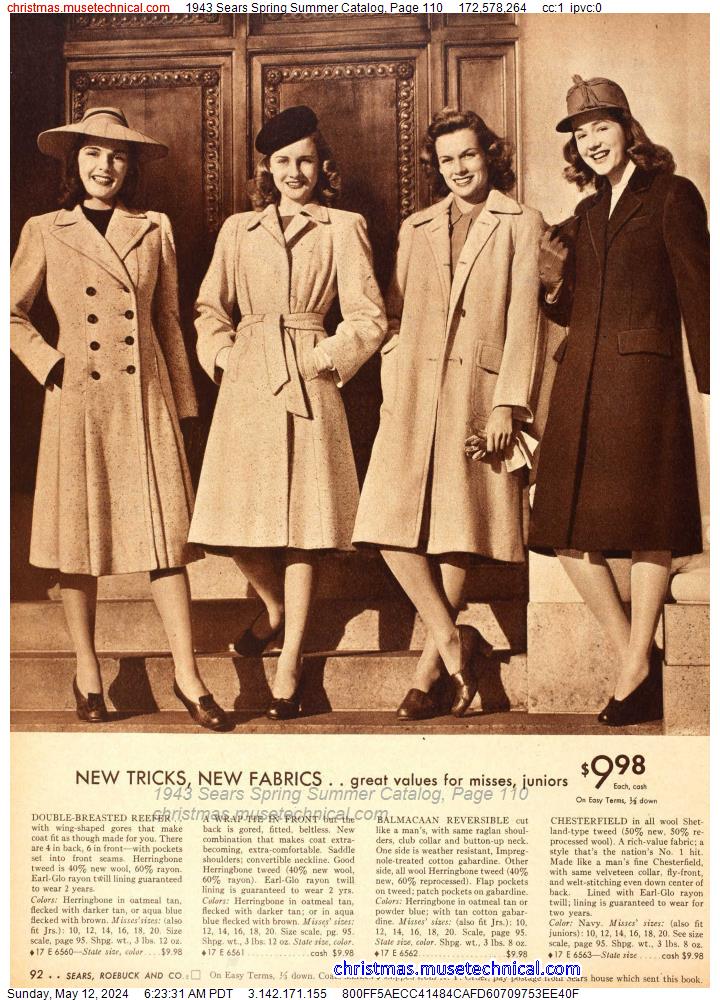 1943 Sears Spring Summer Catalog, Page 110