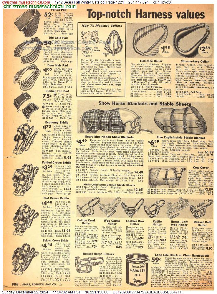 1942 Sears Fall Winter Catalog, Page 1221