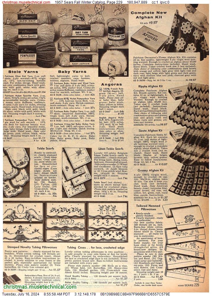 1957 Sears Fall Winter Catalog, Page 229