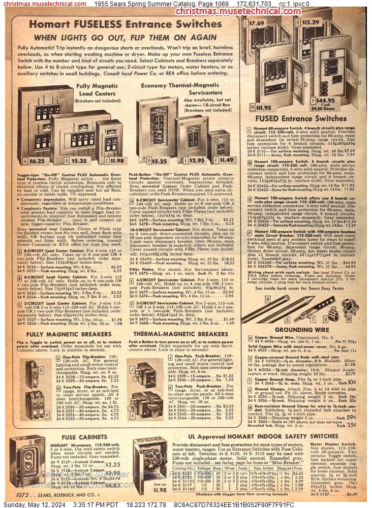 1955 Sears Spring Summer Catalog, Page 1069