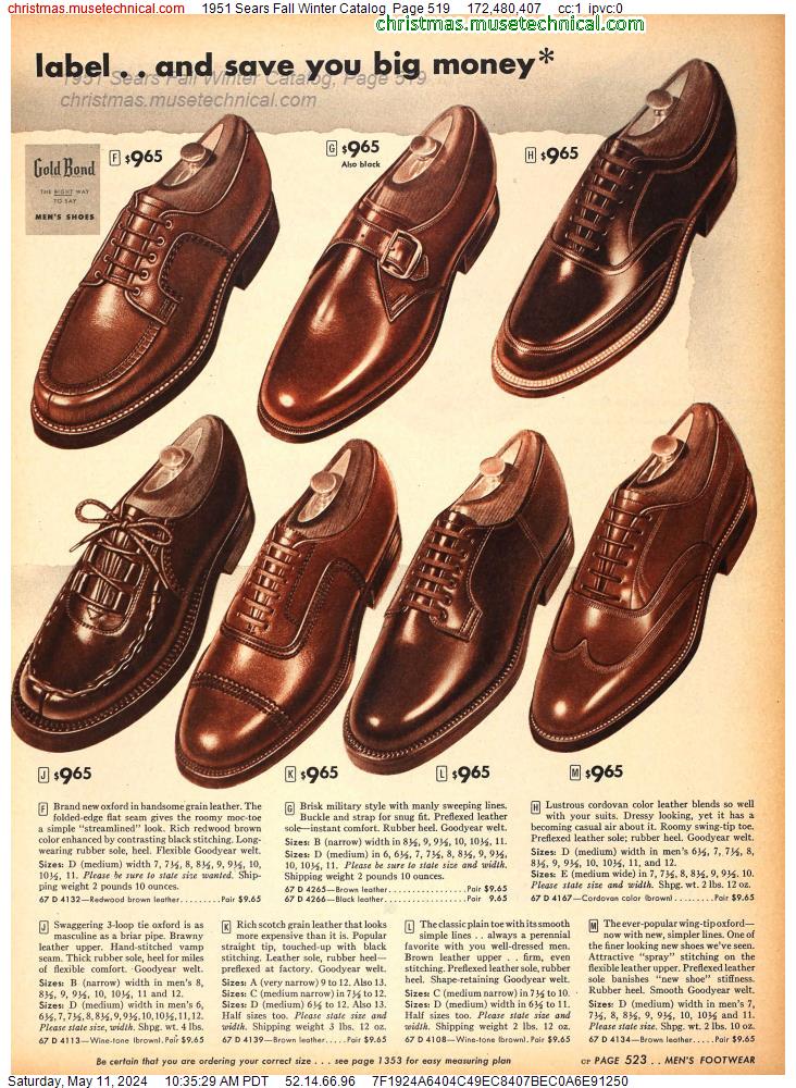 1951 Sears Fall Winter Catalog, Page 519