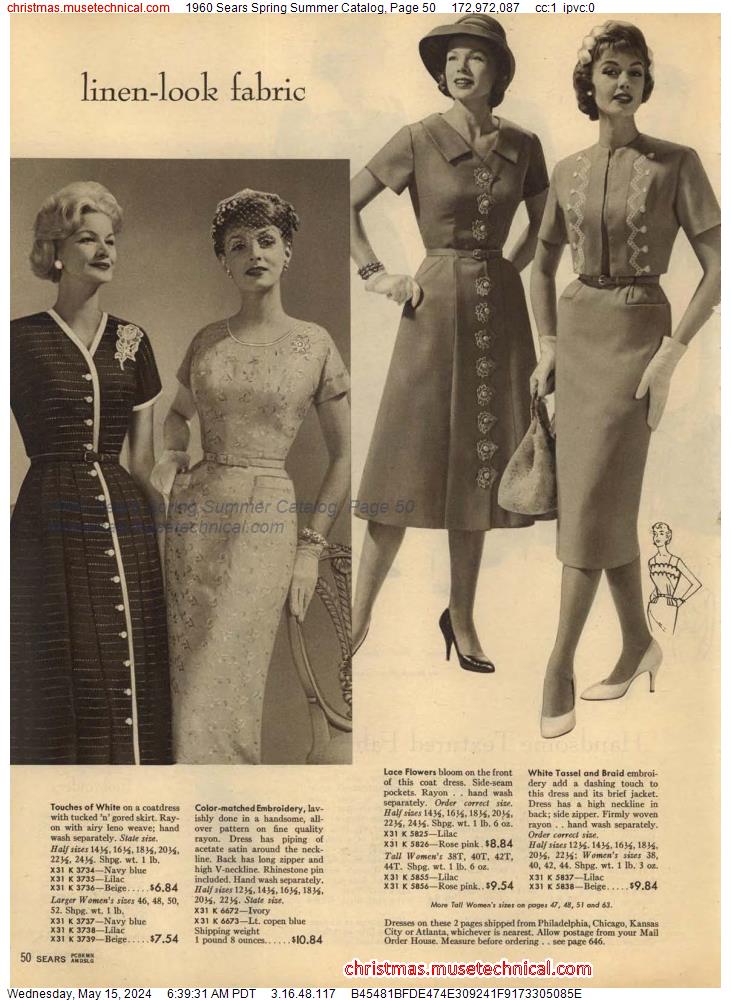 1960 Sears Spring Summer Catalog, Page 50