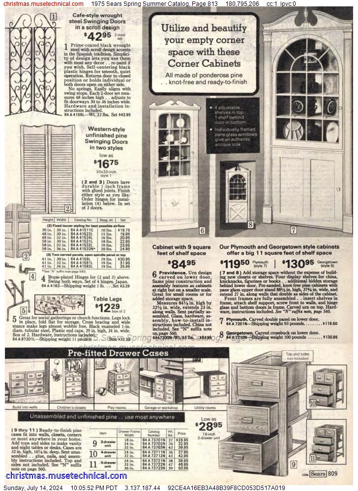 1975 Sears Spring Summer Catalog, Page 813