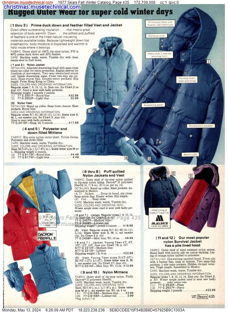 1977 Sears Fall Winter Catalog, Page 435
