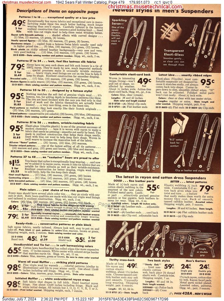 1942 Sears Fall Winter Catalog, Page 479