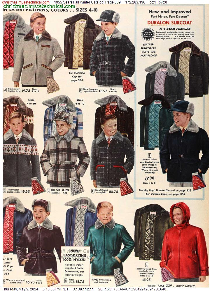 1955 Sears Fall Winter Catalog, Page 339
