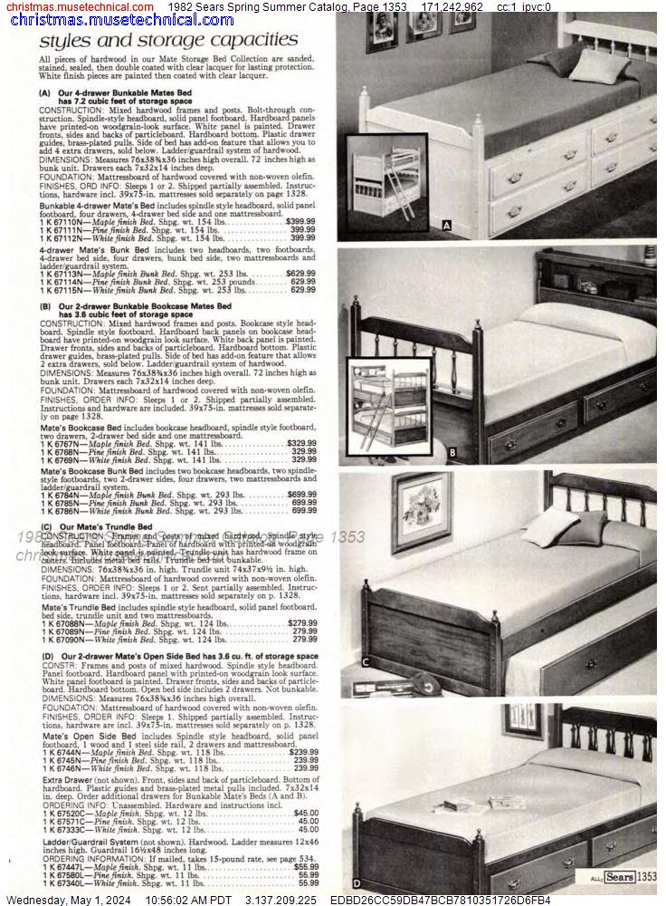 1982 Sears Spring Summer Catalog, Page 1353
