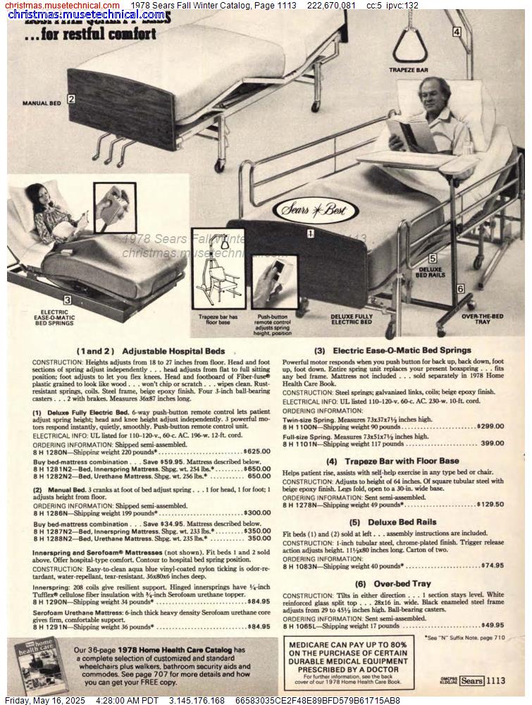 1978 Sears Fall Winter Catalog, Page 1113