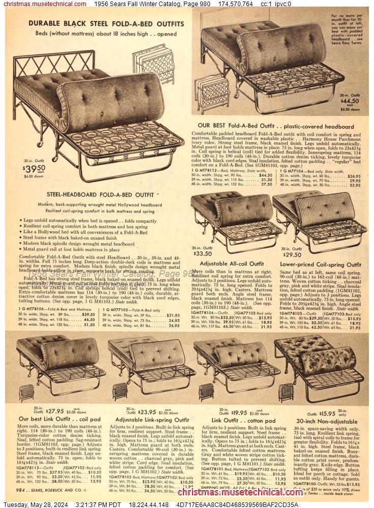 1956 Sears Fall Winter Catalog, Page 980