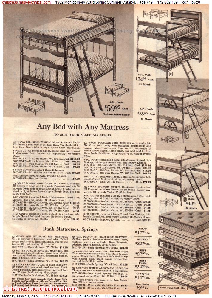 1962 Montgomery Ward Spring Summer Catalog, Page 749