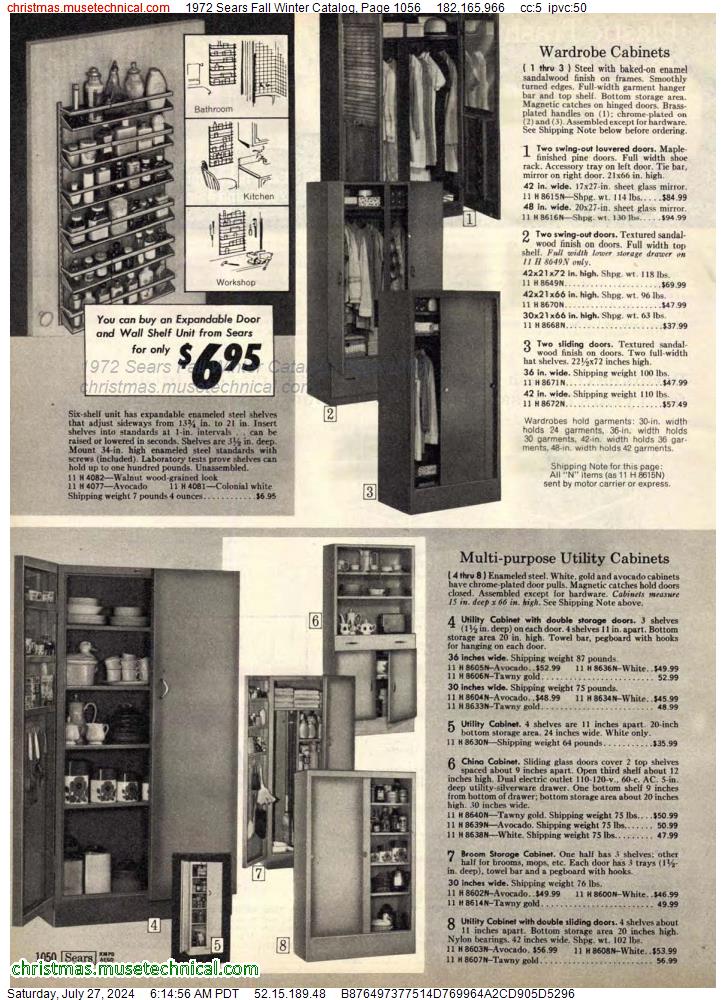 1972 Sears Fall Winter Catalog, Page 1056