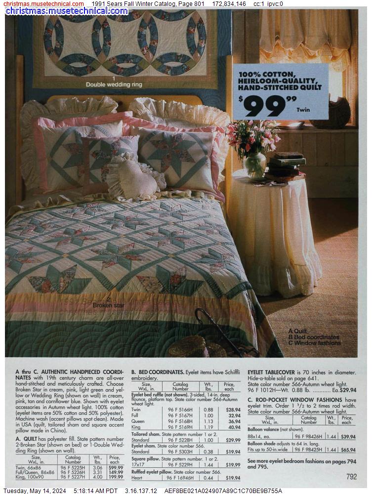 1991 Sears Fall Winter Catalog, Page 801