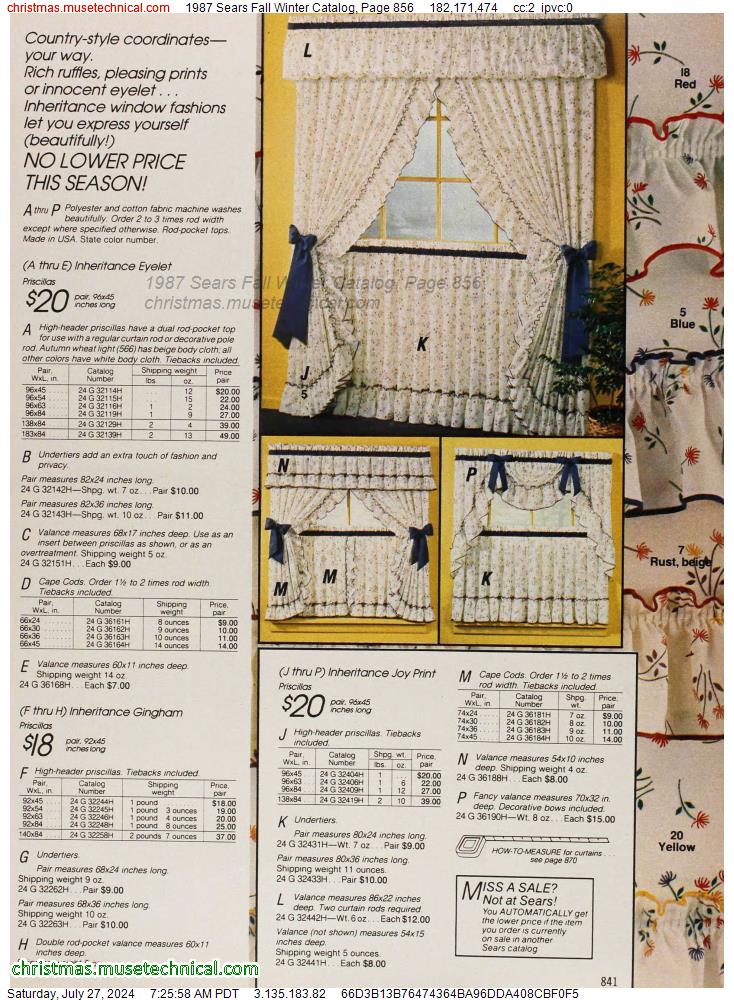 1987 Sears Fall Winter Catalog, Page 856