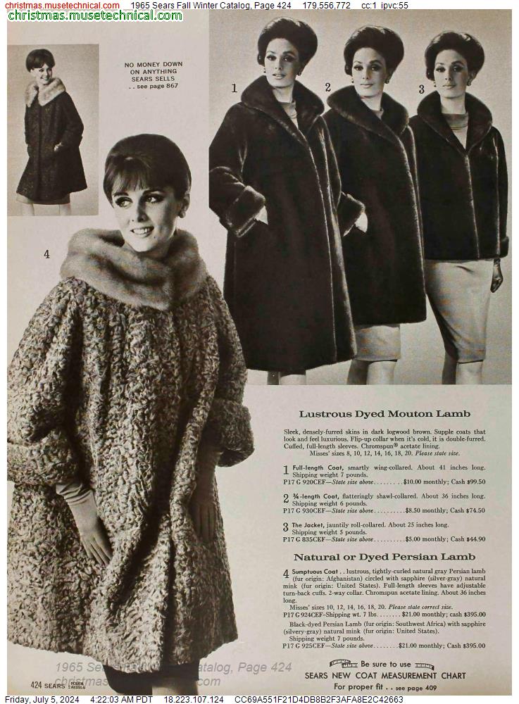 1965 Sears Fall Winter Catalog, Page 424