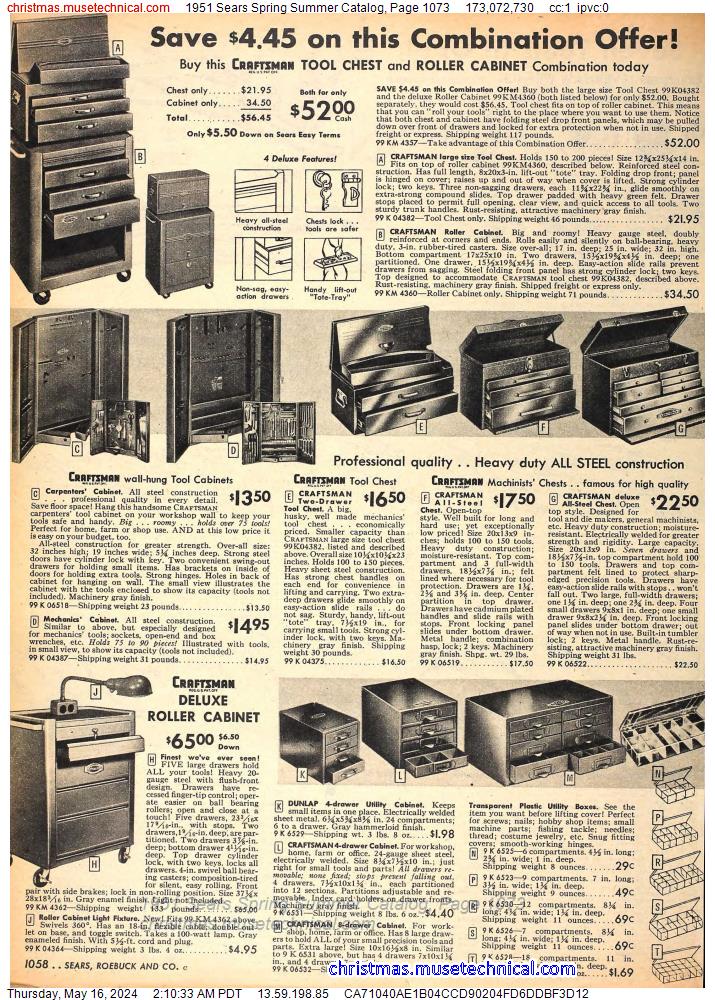 1951 Sears Spring Summer Catalog, Page 1073