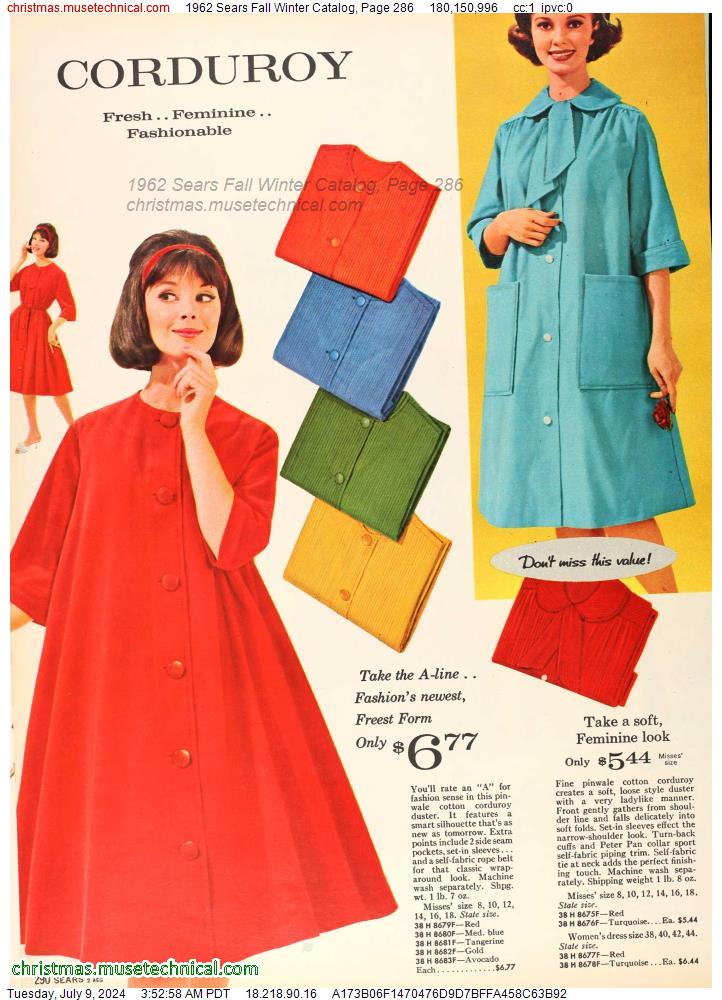 1962 Sears Fall Winter Catalog, Page 286